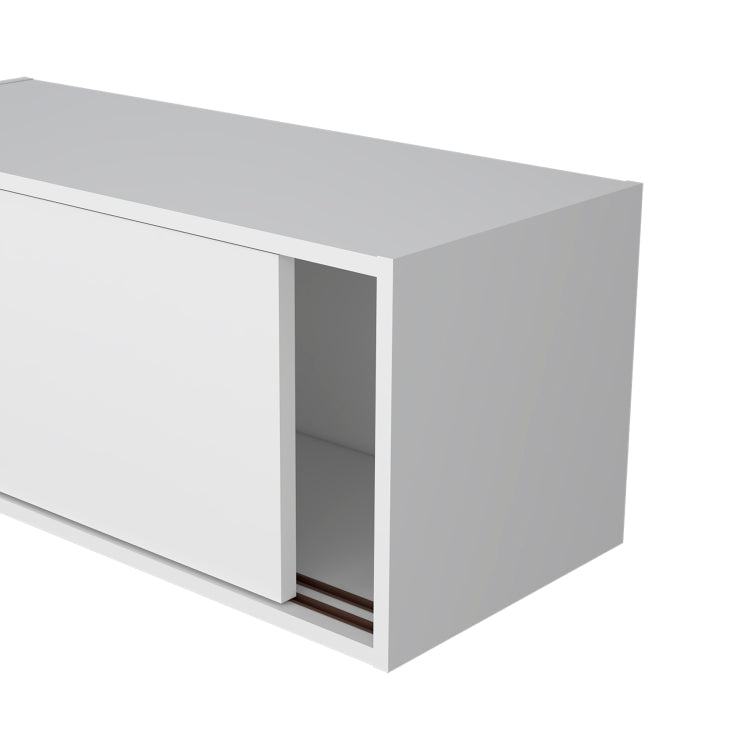 Wall Cabinet 13" H, 2 Sliding Doors, 1 Shelf, White