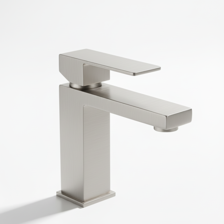 Single Handle Bathroom Faucet Lavatory Faucet Stainless Steel Single Hole T20, Brushed Nickel
