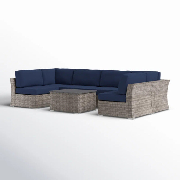 Ready To Use 4 Person Wicker Seating Group With Premium Fabric