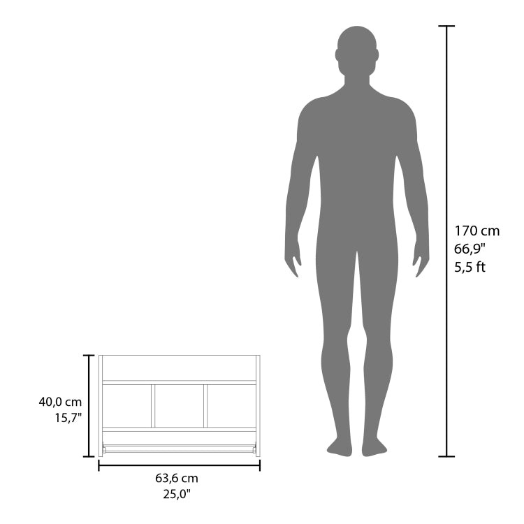 Franklin Bath Shelf With Towel Bar, Open Shelves, And Storage Space For Bathroom Items, White