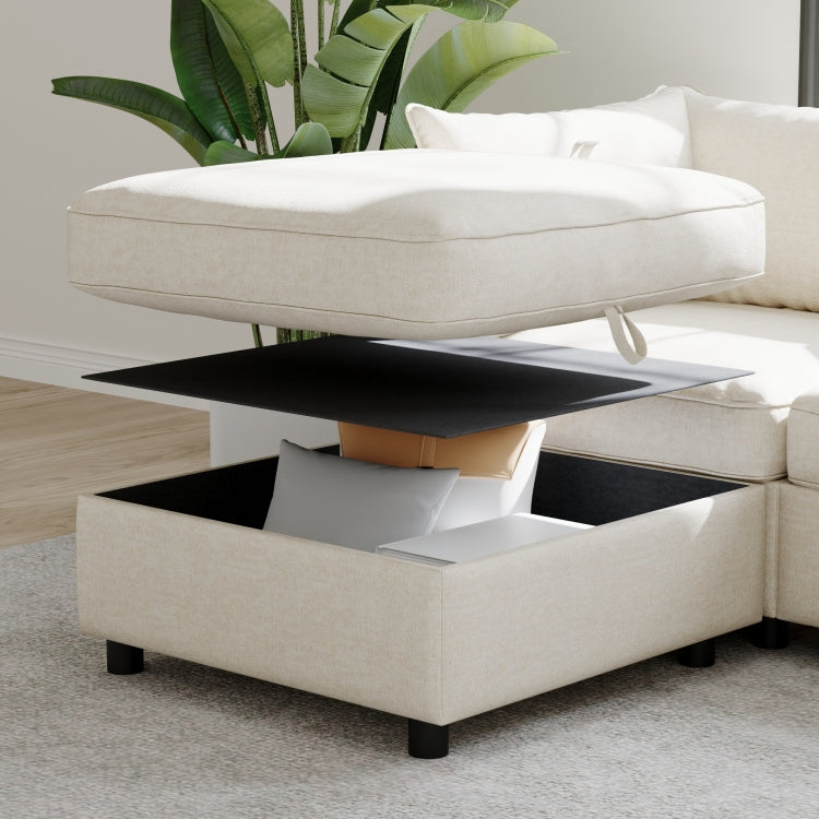 Armless Seat For Modular Sectional Sofa, Convertible Sofa Seat With Storage, Sleeper Sectional Sofa Set, Fabric Flexible Modular Combinations For Living Room 2Pcs