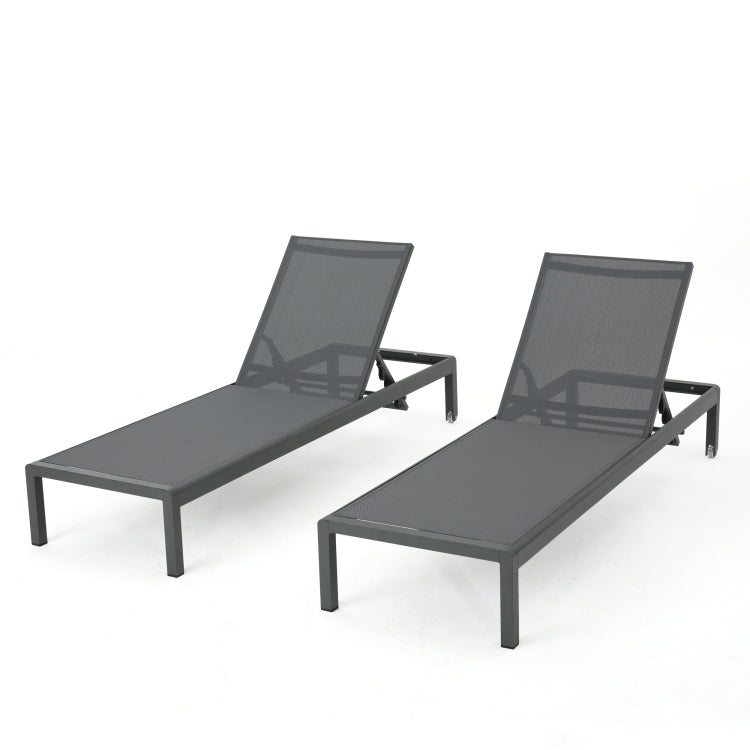 Cape Coral Kd Chaise Lounge Gry Mp2 Set Of 2