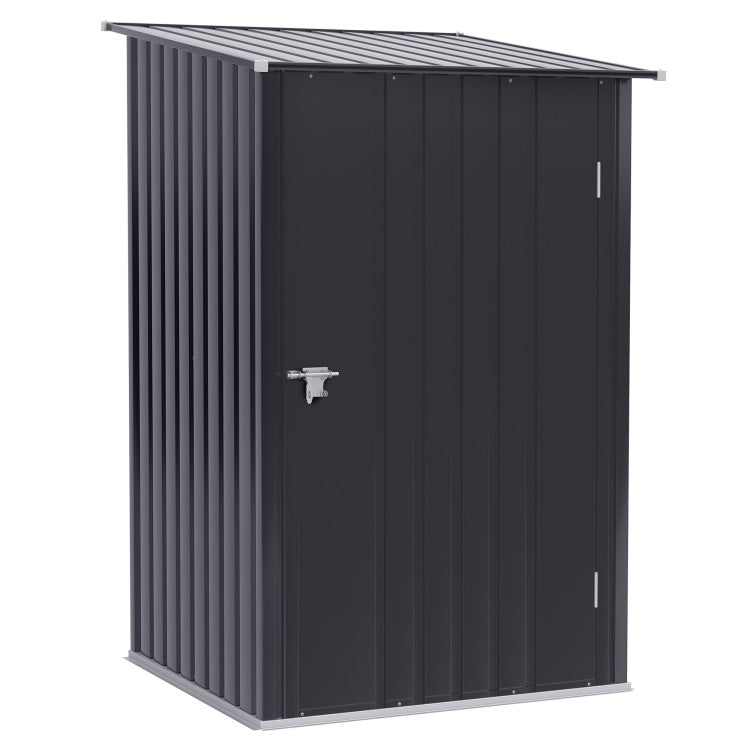 Outsunny 3.3' X 3.4' Outdoor Storage Shed, Galvanized Metal Utility Garden Tool House, Lockable Door For Backyard, Bike, Patio, Garage, Lawn, Dark Gray