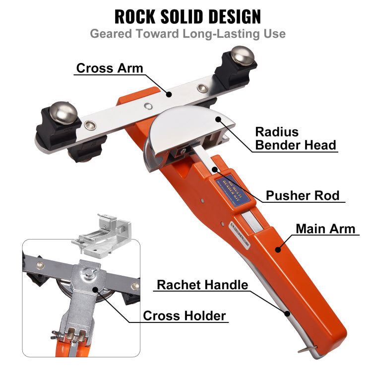 Pipe Tube Bender, 1 4" 7 8" O.D. Ratcheting Tubing Bender, 90 Forward Reverse Pipes Bending Tools With 7 Dies And Pipe Cutter For Hvac Air Conditioning Refrigerator Repair