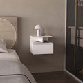White 1 Drawer Floating Nightstand
