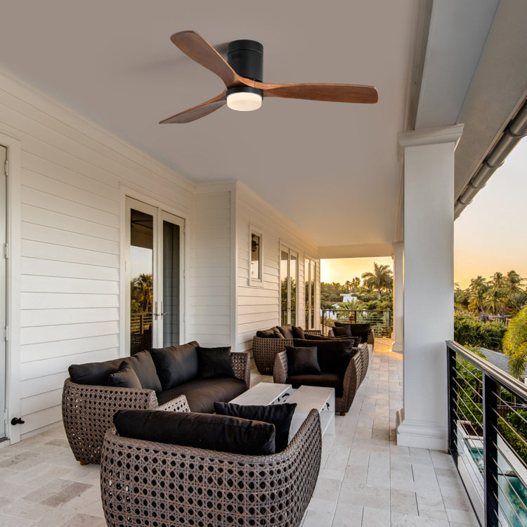 52 Inch Indoor S 3 Solid Wood Fan Blade Noiseless Reversible Motor Remote Control With Light