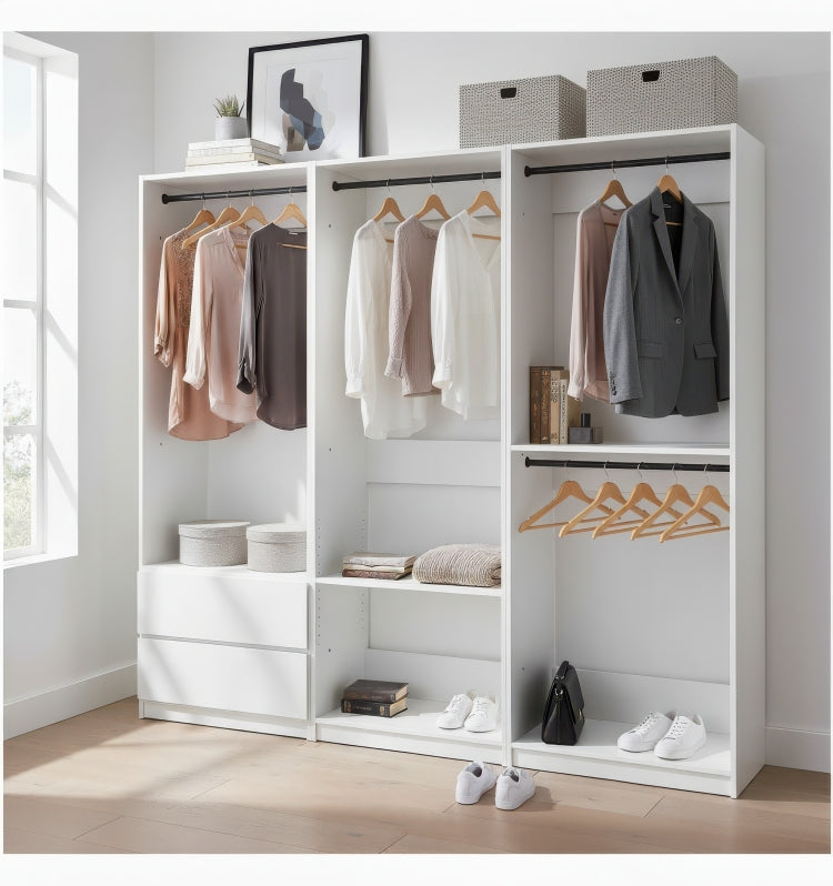 Prosper White Freestanding Walk In Wood Closet System