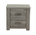 Bedroom Furniture Rustic Light Grey Simple 1Pc Nightstand 2 Drawers Bed Side Table Solidwood