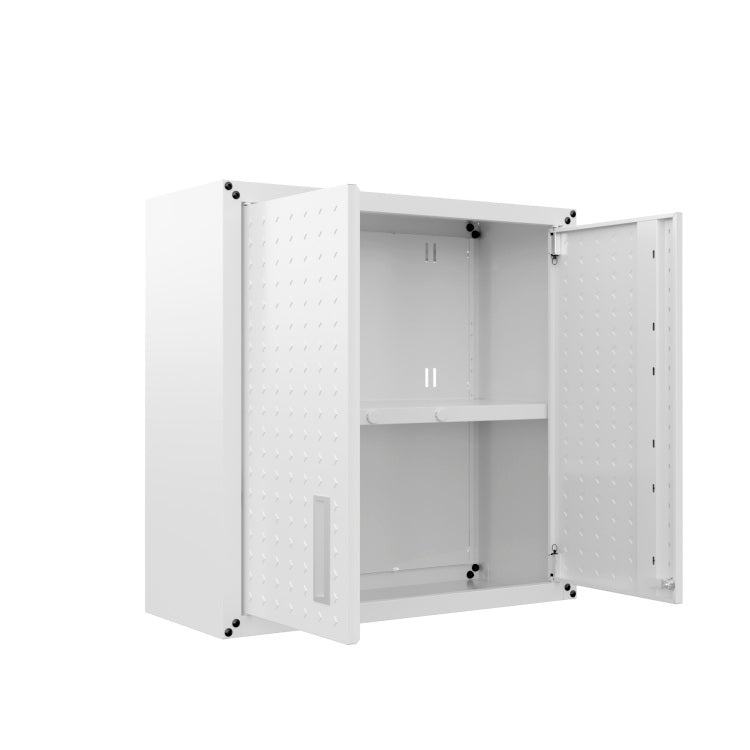 Floating Garage Cabinet In White