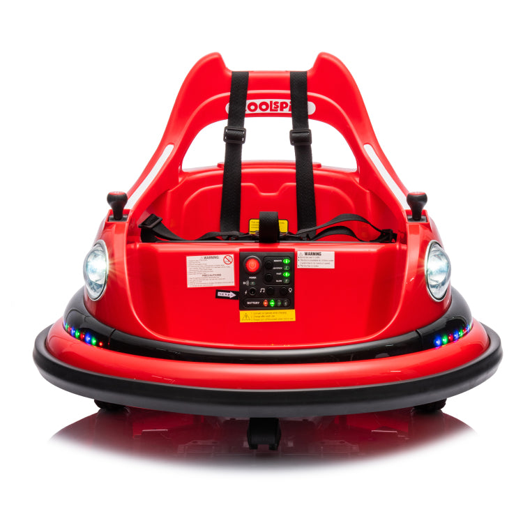 12V Ride On Bumper Car For Kids,Electric Car For Kids,1.5 5 Years Old,W Remote Control, Led Lights, Bluetooth & 360 Degree Spin, Vehicle Body With Anti Collision Padding Five Point Safety Belt,2Wd