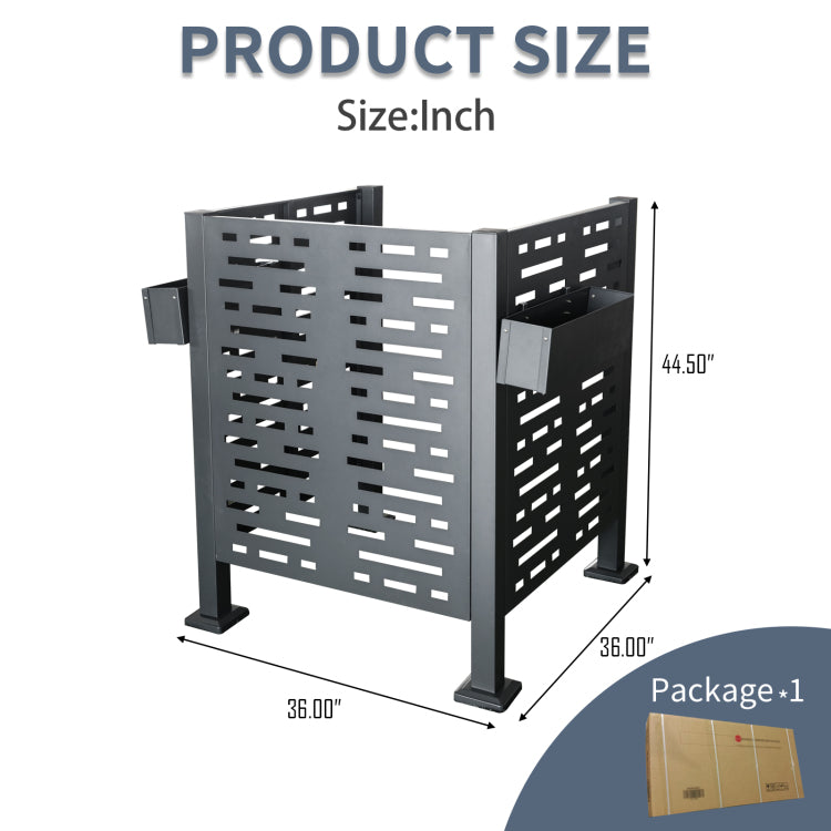 3Ftx3Ft Air Conditioner Fence For Outdoor Units,Metal Privacy Fence Cover, Perfect To Conceal Air Conditioning Units