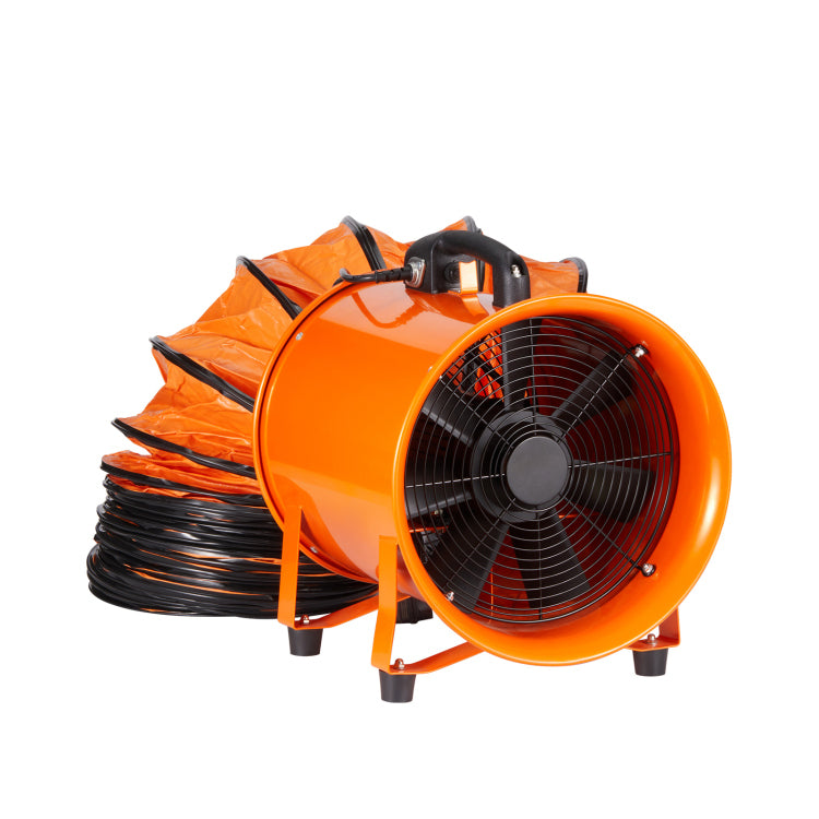 Portable Ventilator, 12 Inch Heavy Duty Cylinder Fan With 16.4Ft Duct Hose, 585W Strong Shop Exhaust Blower 3198Cfm, Industrial Utility Blower For Sucking Dust, Smoke, Smoke Home Workplace