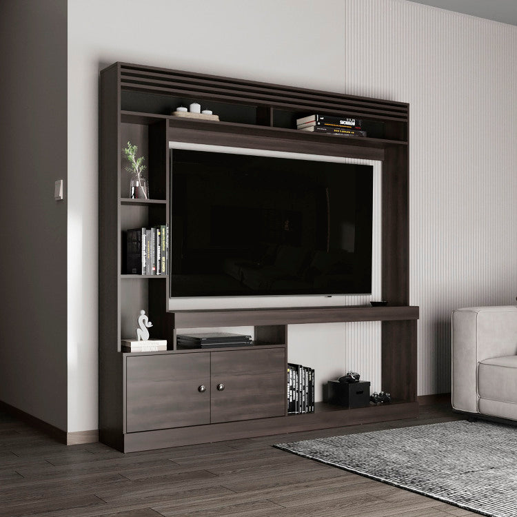 Entertainment Center, 2 Doors, 7 Shelves, 65" Tv Capacity
