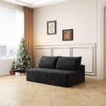 Cloud Sectional Couch,Modern Modular Sofa With Deep Seat, Upholstered Couches For Living Room Bedroom,No Assembly Required,Black Plush Corduroy Fabric