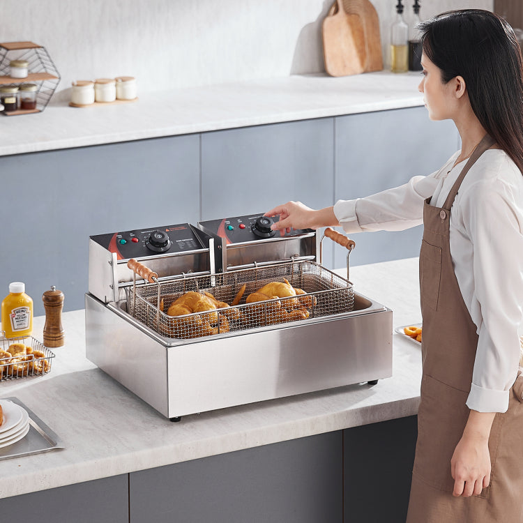 Commercial Electric Deep Fryer Countertop Deep Fryer 3000W 18Qt 17L