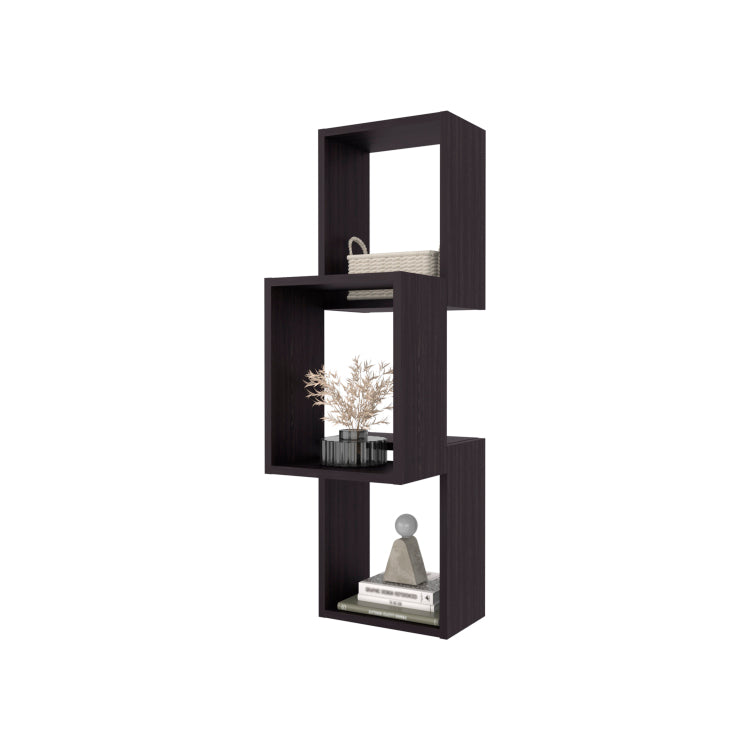 Seyner 3 Cube Wall Shelf, Open Storage And Display Shelves For Living Room Decor Or Office Decor, Black