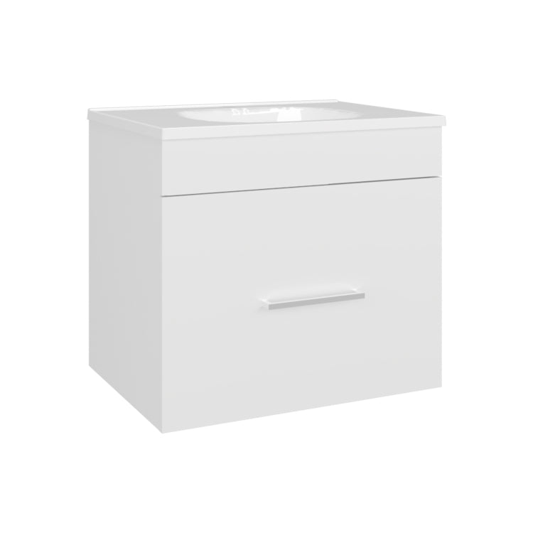 Bathroom Vanity With Sink, 1 Drawer, White