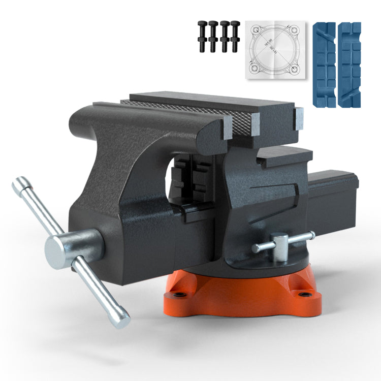 6.5" Bench Vise W 360 Swivel Locking Base & Two Way Jaw Ductile Iron