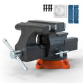 6.5" Bench Vise W 360 Swivel Locking Base & Two Way Jaw Ductile Iron