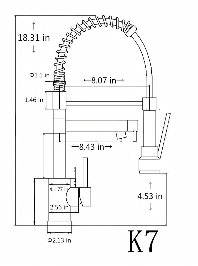 Kitchen Faucet With Pull Down Sprayer, Touch On Single Handle 2 Function Stainless Steel Spring Neck, Single Hole Installation For Residential, Commercial, Rv, Bar & More, Brushed Nickel