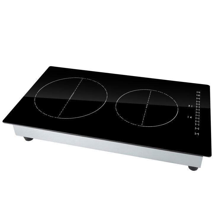 Electric Cooktop, 2 Burners, 12'' Induction Stove Top, Built In Magnetic Cooktop 3000W, 9 Heating Level Multifunctional Burner, Led Touch Screen W Child Lock & Over Temperature Protection