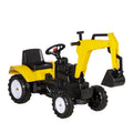 Aosom Kids Ride On Excavator, Pedal Digger, Construction Truck With Horn For Kids And Toddlers 3 , Yellow