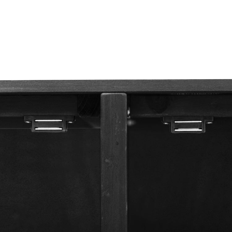 K&K 53.3" Outdoor Kitchen Island With Raised Shelf, Solid Wood Storage Cabinet With Stainless Steel Top, Outdoor Rolling Grill Cart With Internal Storage Rack, Adjustable Shelf, Spice Rack, Black