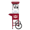 Xh P831 P Movie Theater Style Popcorn Machine Maker With Cart And 12 Ounce Kettle Red, Vintage Style Popper On Wheels