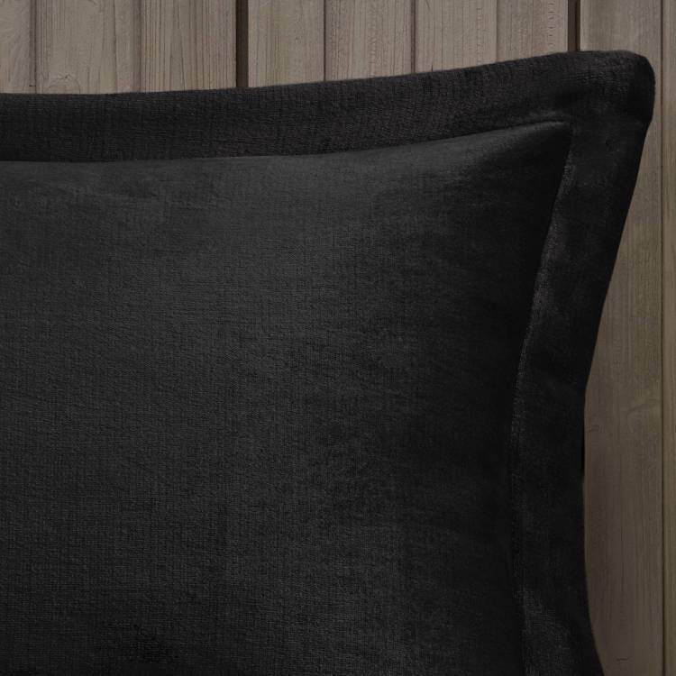 4 Piece Full Queen Plush To Sherpa Down Alternative Comforter Set,Black Black