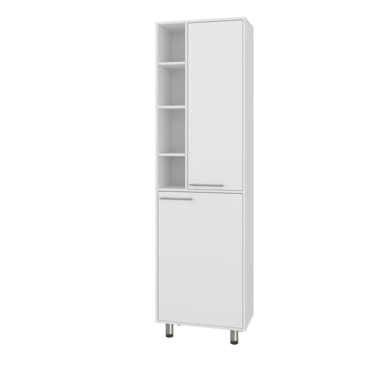 Florence Kitchen Pantry, Multiple Open And Closed Shelves, Modern Design, White