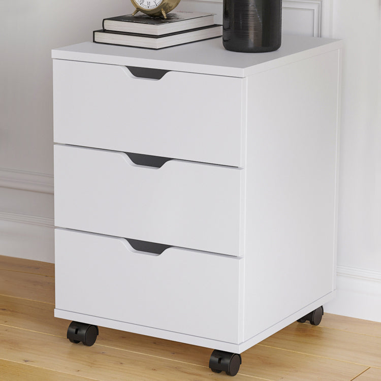 3 Drawer Vertical Filing Cabinet Rolling Wood Mobile File Cabinets Under Desk For Home Office With Casters Non Assembled