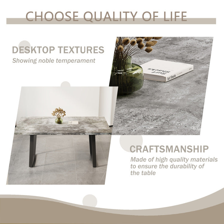 Simple And Modern Design, 6 Person Dining Table, 62.9 Inch Rectangular Mdf Dining Table, Perfect For Kitchen And Dining Rooms