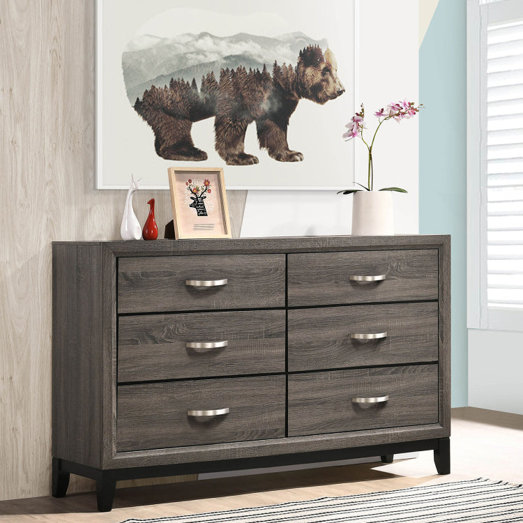 Cabrillo Grey Oak 6 Drawer Dresser