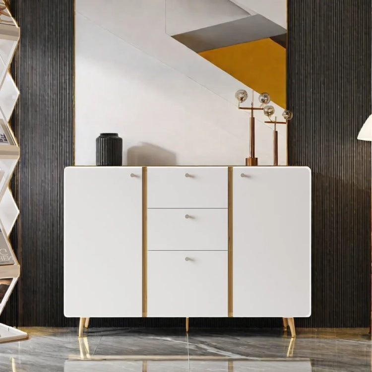 Sideboard Buffet Cabinet With 3 Drawers & 2 Doors,47.24"Buffet Cabinet With Adjustable Shelves For For Living Room Dining Room Hallway,Kitchen