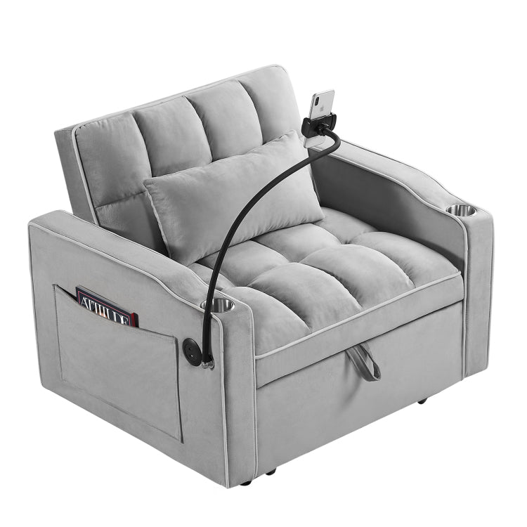 Convertible Sleeper Chair Sofa Bed Adjustable Pull Out Sleeper Chair Bed Multi Pockets Folding Sofa Bed For Living Room Bedroom Small Space,3 In 1 Sofa Bed