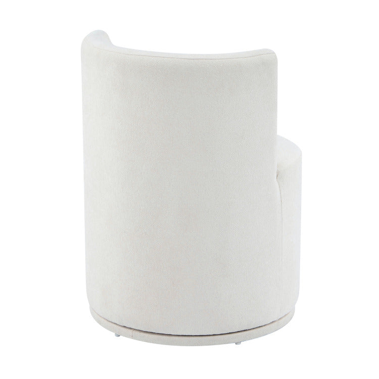 Modern Swivel Upholstered Side Chair In Beige