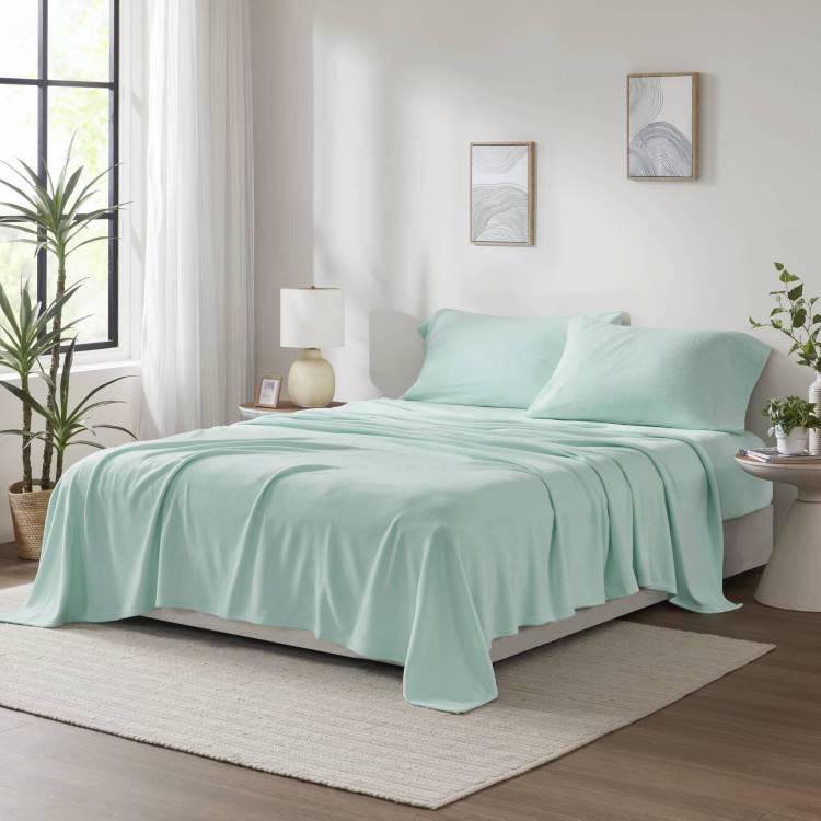 4 Pcs Queen Sheet Set Aqua