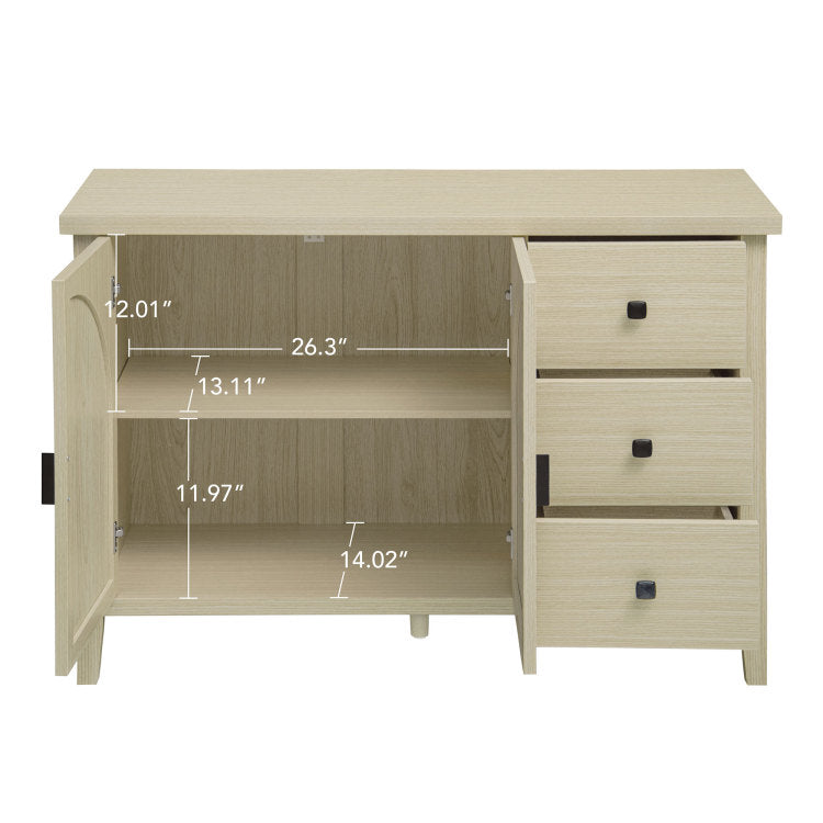 Rattan 2 Door 3 Drawer Cabinet, Suitable For Bedroom, Living Room, Study