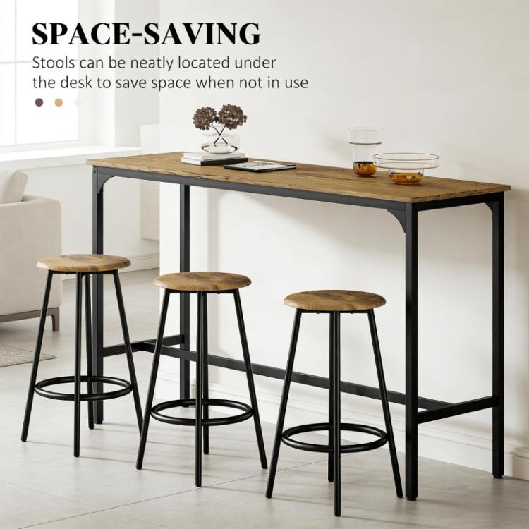 Table With Stools,Kitchen Table 4 Chairs,5 Piece Counter Height Bar Table And Chairs Set