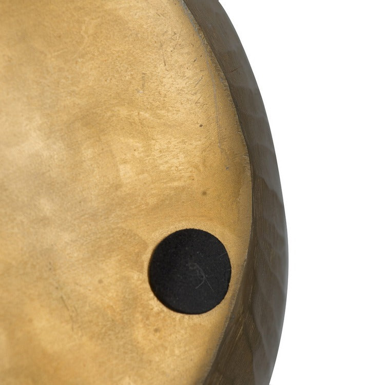Kria 13 Inch Modern Vase, Curved Shape, Hammered Texture, Gold Metal Finish