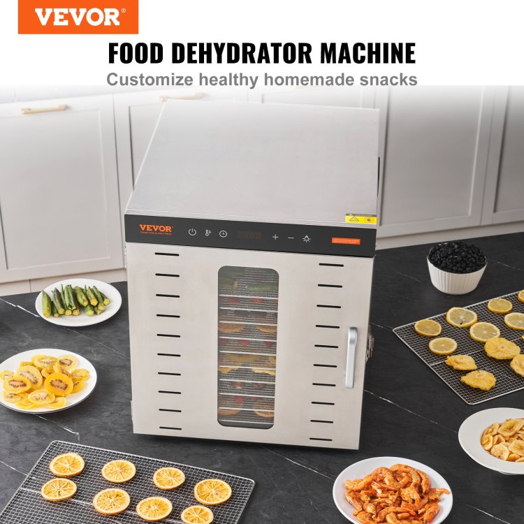 Food Dehydrator Machine, 10 Stainless Steel Trays, 1000W Electric Food Dryer With Digital Adjustable Timer & Temperature For Jerky, Herb, Meat, Beef, Fruit, Dog Treats And Vegetables