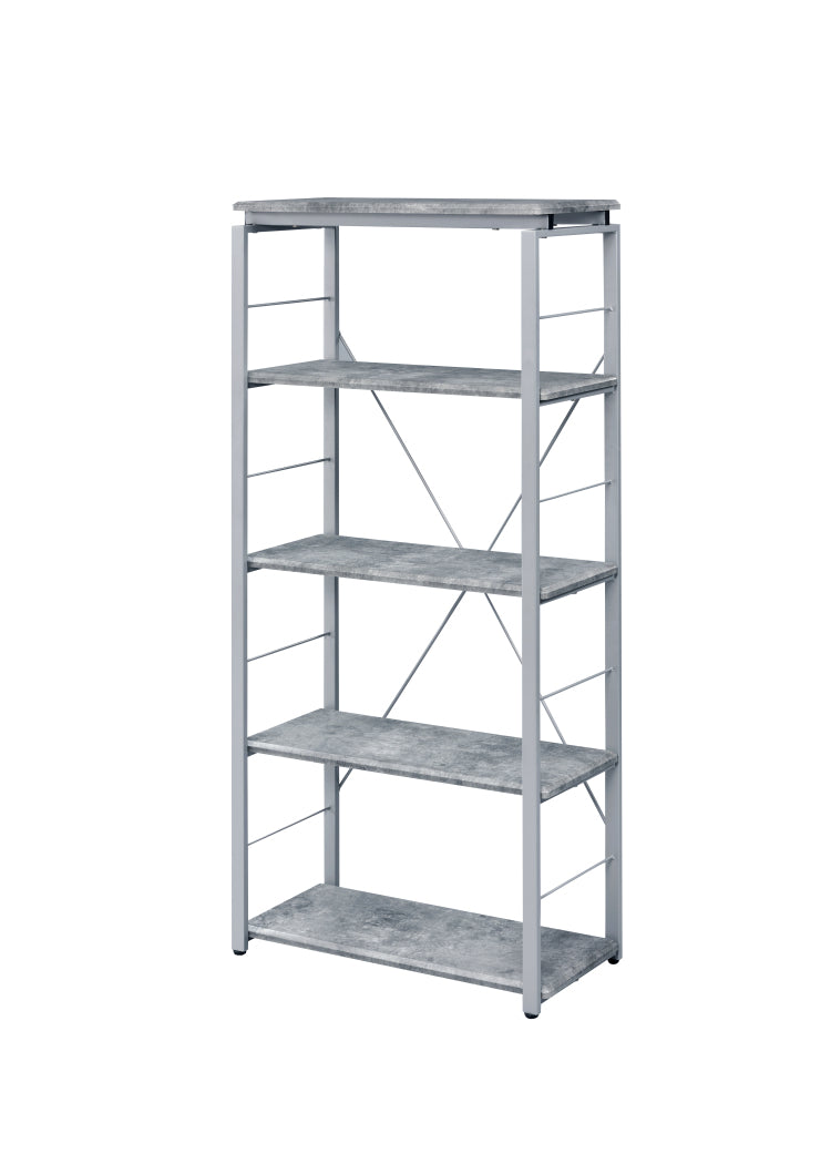 Jurgen Faux Concrete & Silver Finish Bookshelf
