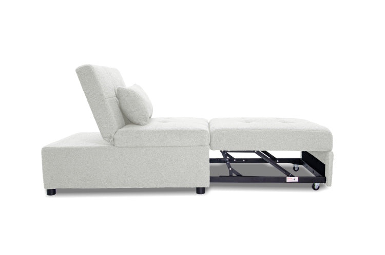 Convertible Sleeper Sofa Chair In Sherpa White