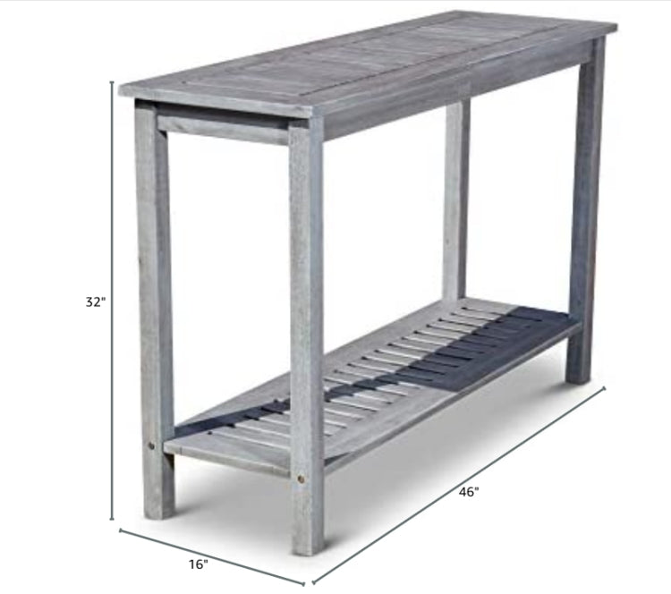 Eucalyptus Console Table, Silver Gray