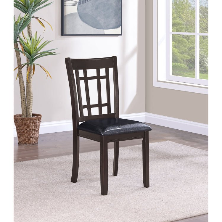 Espresso And Black Lattice Back Side Chairs Set Of 2