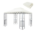 10X10 Ft Outdoor Patio Gazebo Replacement Canopy,Double Tiered Gazebo Tent Roof Top Cover Only Wavy Border Frame Not Include Beige