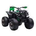 Aosom 12V Kids 4 Wheeler, Ride On Atv For Kids With Music, Realistic Headlights & Wide Wheels, Toddler Quad For Boys And Girls, Green
