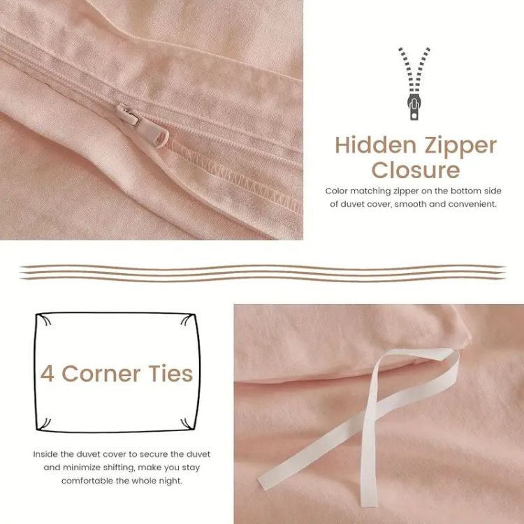 Serta Simply Clean Solid Duvet Cover Blush Queen