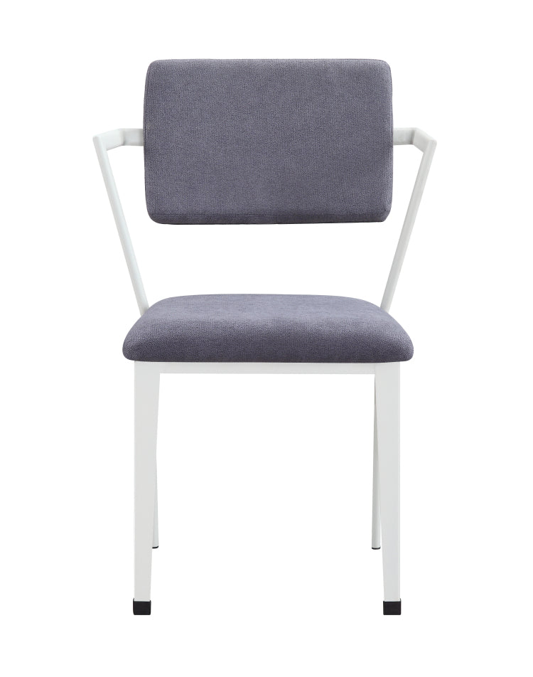 Cargo Gray Fabric & White Finish Office Chair