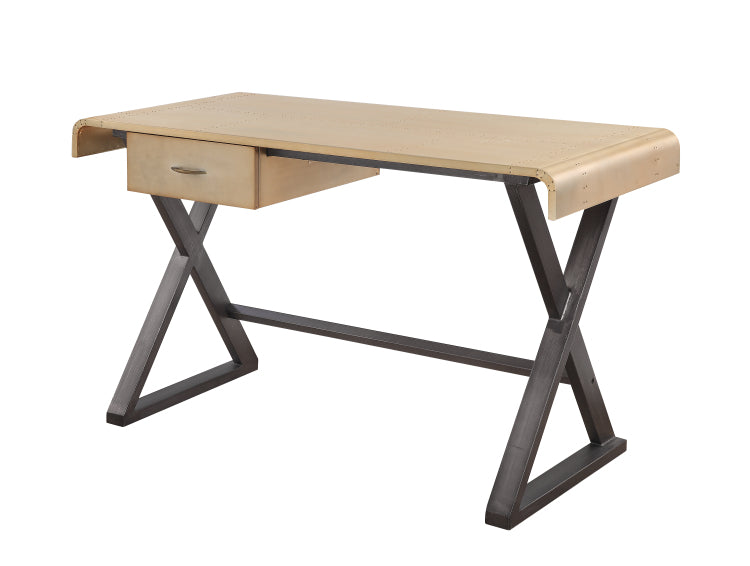 Danton Gold Aluminum Rectangular Writing Desk